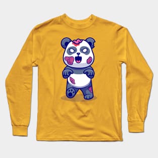 Cute Panda Zombie Cartoon Long Sleeve T-Shirt